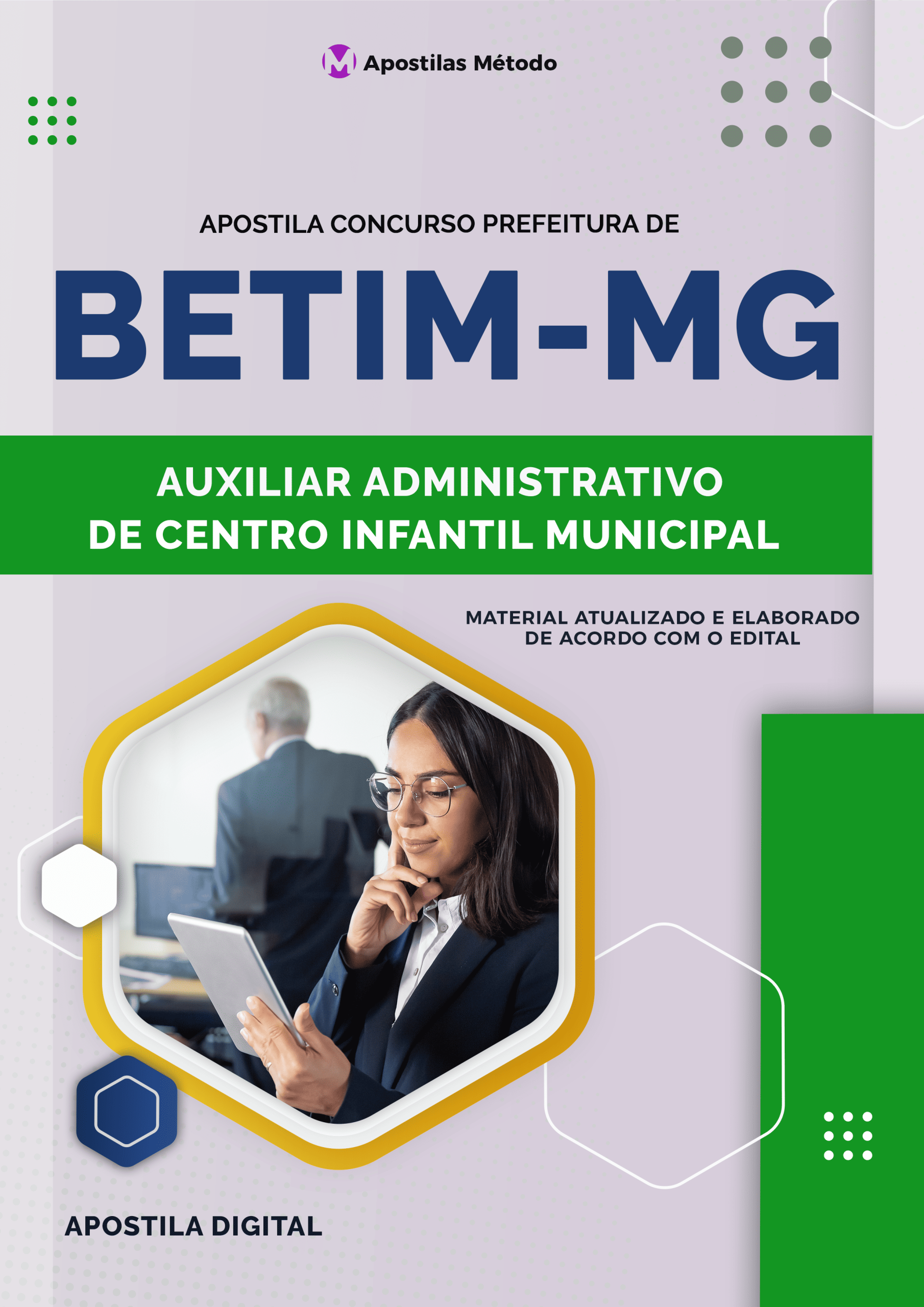 capa apostila concurso prefeitura de Betim MG auxiliar administrativo de centro infantil municipal